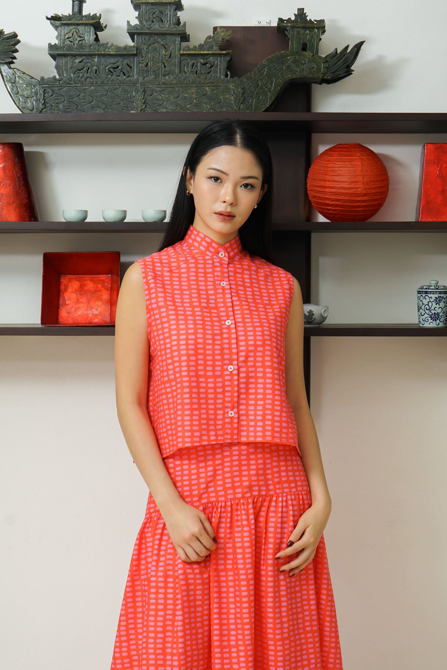 Xia Qipao Coral Red (PRE-ORDER)
