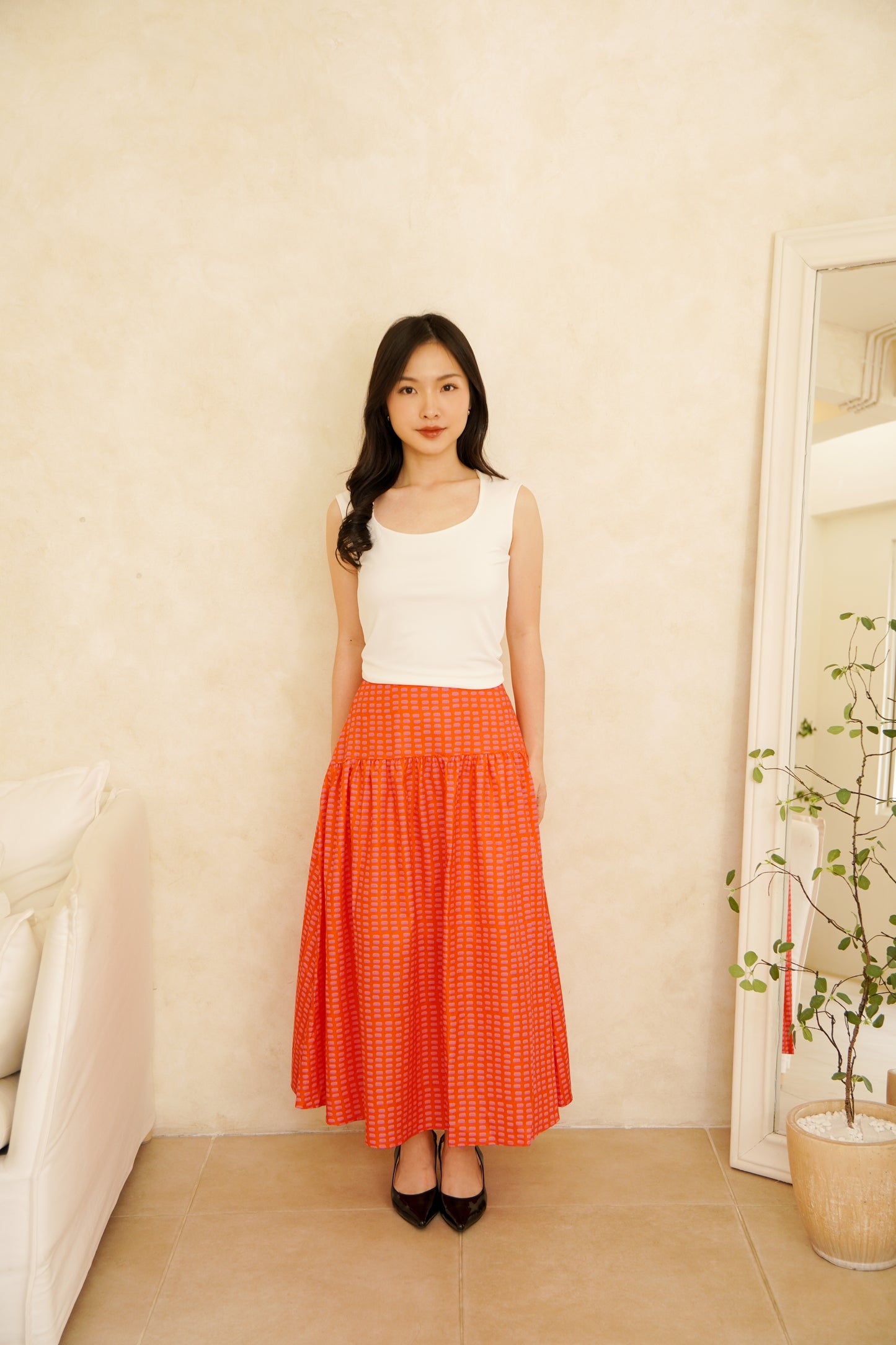 Xia Skirt Coral Red (PRE-ORDER)