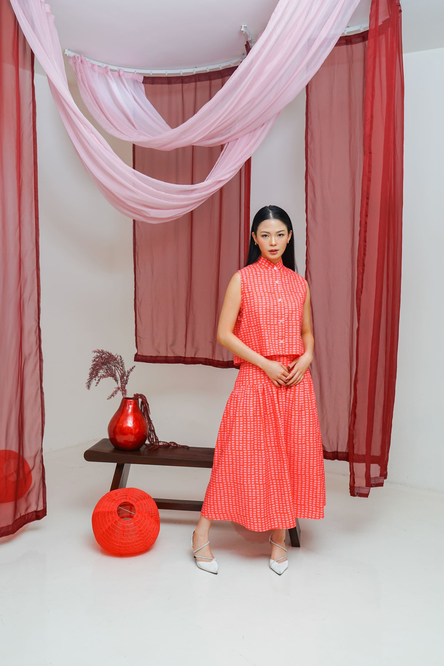 Xia Qipao Coral Red (PRE-ORDER)