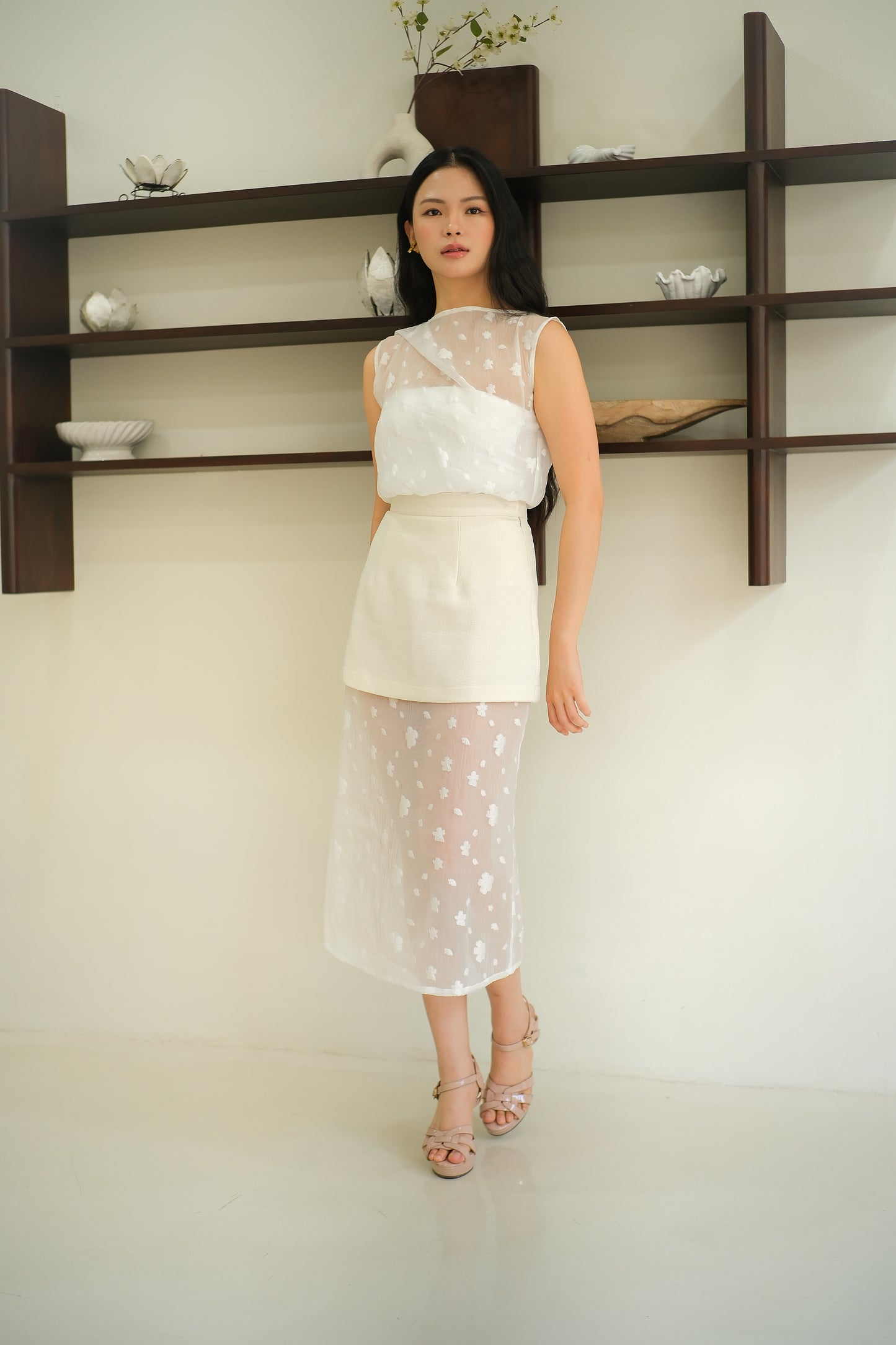 Reef Daisy Tweed Organza skirt