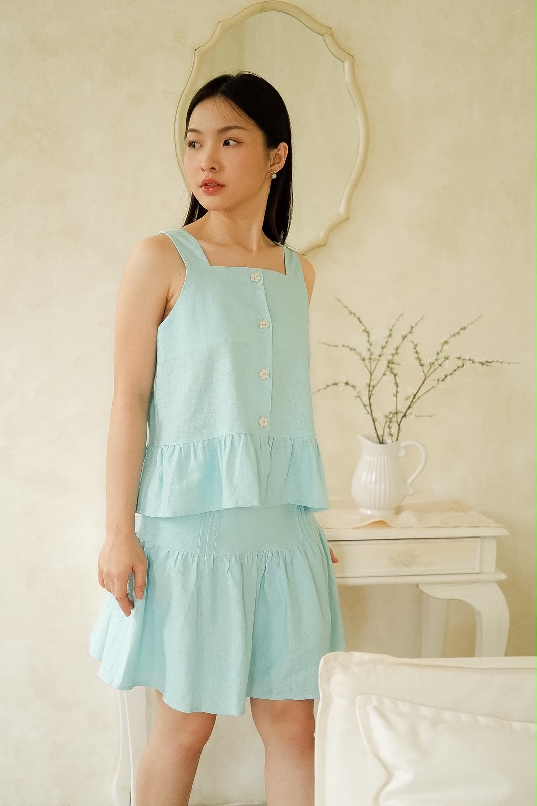 Lake Blue Linen Set